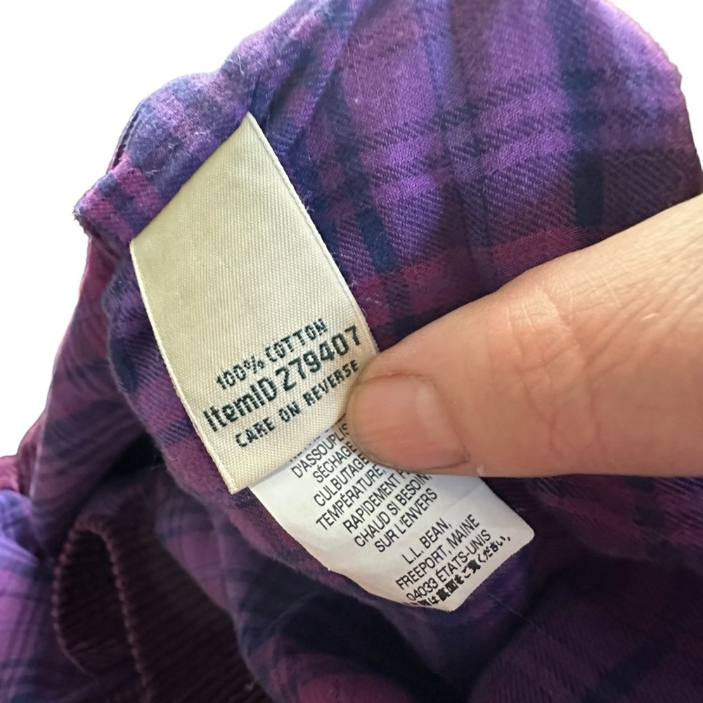 LL Bean Corduroy Shirt Jacket Womens 3X Purple Flannel Lined Shacket - Picture 7 of 12